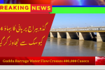 The Guddu Barrage water flow crosses 400,000 cusecs