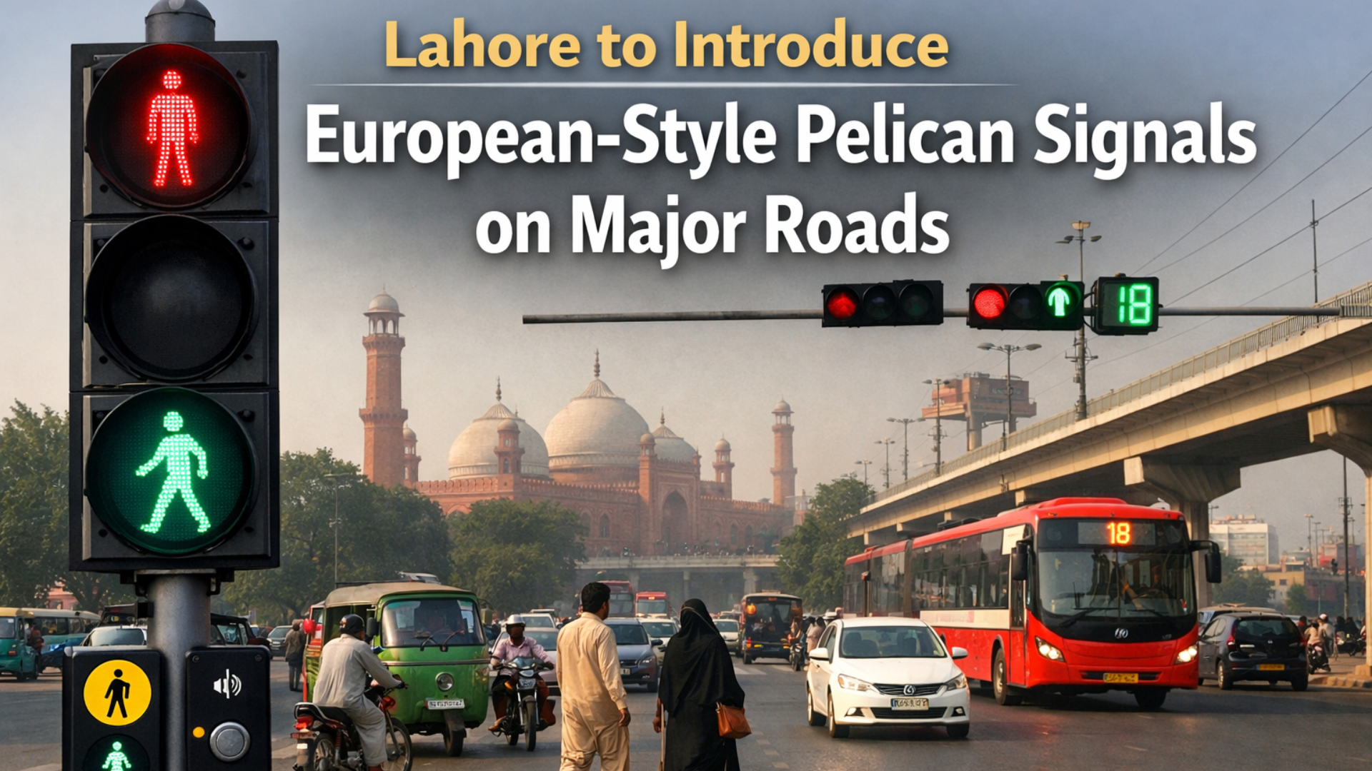 Lahore to Introduce European-Style Pelican Signals on Major Roads