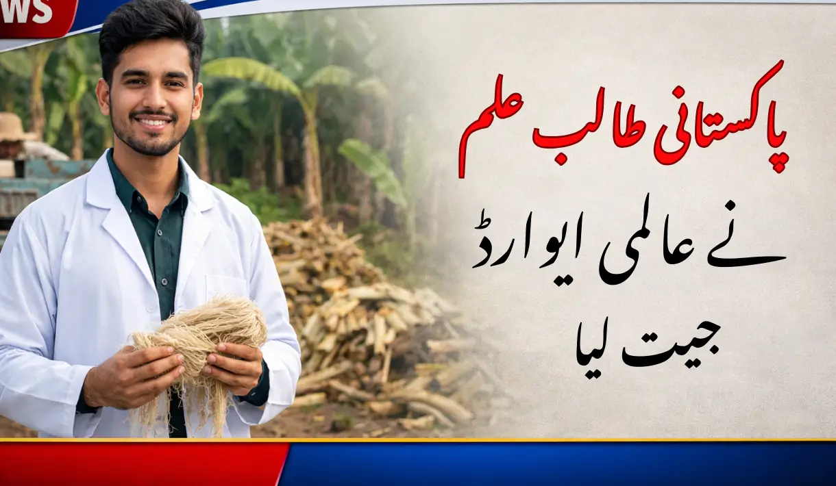 Pakistani Student Wins Global Award for Converting Banana Waste into Eco-Friendly Fiber