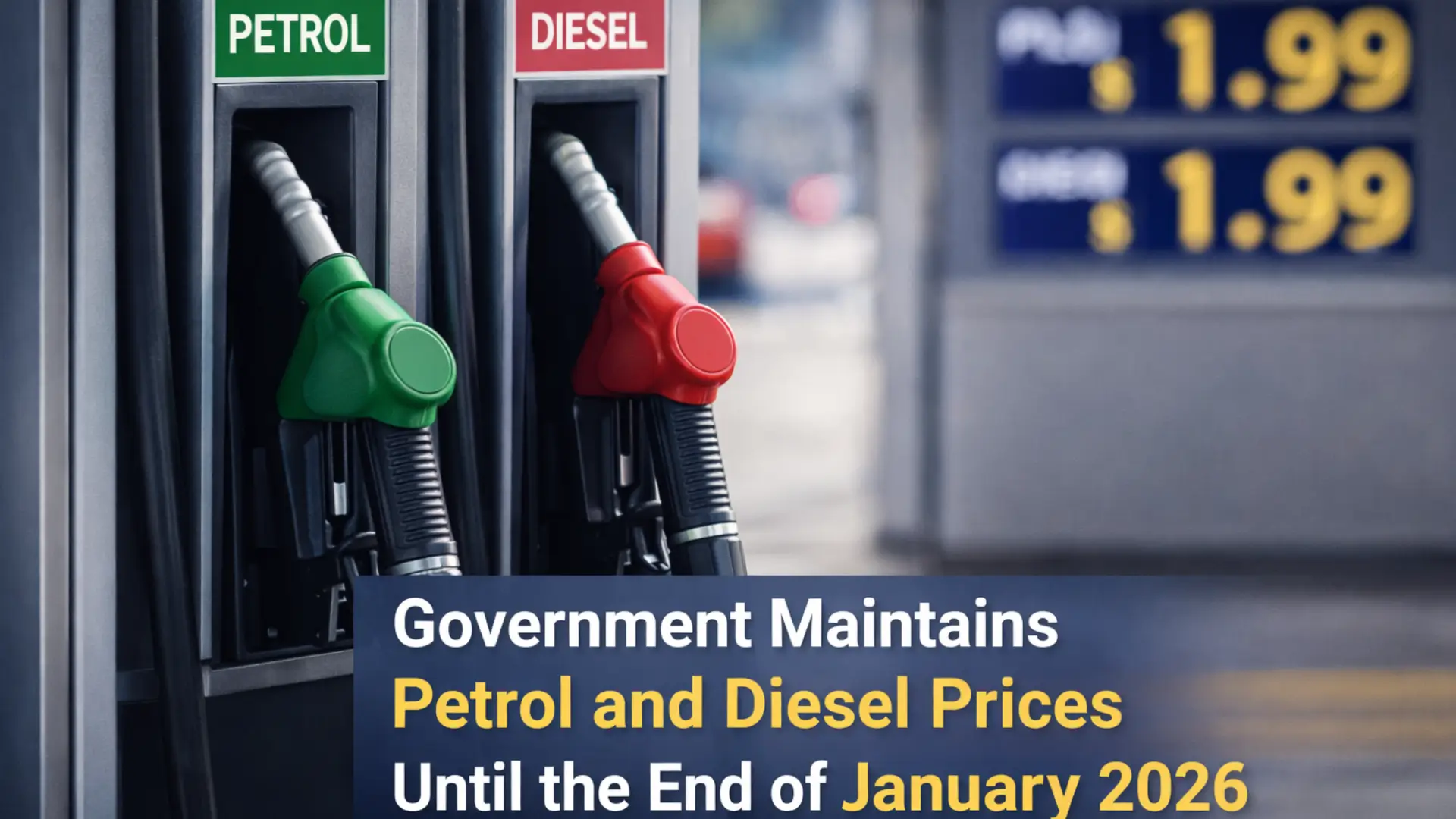Government Maintains Petrol and Diesel Prices Until the End of January 2026